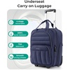 image:imageBAGSMART Small Underseat Carry on Luggage with Wheels 16 inch Small Under Seat Luggage Lightweight Travel Suitcase for Women Mist PurpleBlue