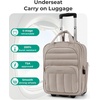 image:imageBAGSMART Small Underseat Carry on Luggage with Wheels 16 inch Small Under Seat Luggage Lightweight Travel Suitcase for Women Mist PurpleBrown