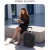 image:imageBAGSMART Small Underseat Carry on Luggage with Wheels 16 inch Small Under Seat Luggage Lightweight Travel Suitcase for Women Mist PurpleDeep Black
