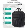 image:imageBAGSMART Small Underseat Carry on Luggage with Wheels 16 inch Small Under Seat Luggage Lightweight Travel Suitcase for Women Mist PurpleDeep Black