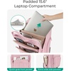 image:imageBAGSMART Small Underseat Carry on Luggage with Wheels 16 inch Small Under Seat Luggage Lightweight Travel Suitcase for Women Mist PurplePink