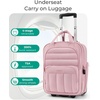 image:imageBAGSMART Small Underseat Carry on Luggage with Wheels 16 inch Small Under Seat Luggage Lightweight Travel Suitcase for Women Mist PurplePink