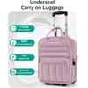 image:imageBAGSMART Small Underseat Carry on Luggage with Wheels 16 inch Small Under Seat Luggage Lightweight Travel Suitcase for Women Mist PurplePurple