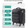 image:imageBAGSMART Underseat Carry on Luggage with Wheels Soft Underseat Travel Luggage with PVC WetDry Pockets Lightweight Soft Personal Item Suitcase for Short Trip Pinkish PurpleBlack