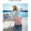 image:imageBAGSMART Underseat Carry on Luggage with Wheels Soft Underseat Travel Luggage with PVC WetDry Pockets Lightweight Soft Personal Item Suitcase for Short Trip Pinkish PurpleCamel