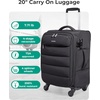 image:imageBAGSMART Underseat Carry on Luggage with Wheels Soft Underseat Travel Luggage with PVC WetDry Pockets Lightweight Soft Personal Item Suitcase for Short Trip Pinkish PurpleBlack