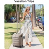 image:imageBAGSMART Underseat Carry on Luggage with Wheels Soft Underseat Travel Luggage with PVC WetDry Pockets Lightweight Soft Personal Item Suitcase for Short Trip Pinkish PurpleCamel