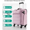 image:imageBAGSMART Underseat Carry on Luggage with Wheels Soft Underseat Travel Luggage with PVC WetDry Pockets Lightweight Soft Personal Item Suitcase for Short Trip Pinkish PurplePurple