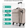 image:imageBAGSMART Underseat Carry on Luggage with Wheels Soft Underseat Travel Luggage with PVC WetDry Pockets Lightweight Soft Personal Item Suitcase for Short Trip Pinkish PurpleCamel
