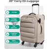 image:imageBAGSMART Underseat Carry on Luggage with Wheels Soft Underseat Travel Luggage with PVC WetDry Pockets Lightweight Soft Personal Item Suitcase for Short Trip Pinkish PurpleCamel