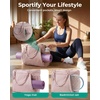 image:imageBAGSMART Yoga Tote Bag for Women with Knotted Handle Lightweight Pilates Bag with Yoga Mat Holder Gym Bag for Work TravelCoffee Brown