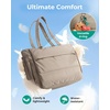 image:imageBAGSMART Yoga Tote Bag for Women with Knotted Handle Lightweight Pilates Bag with Yoga Mat Holder Gym Bag for Work TravelCream