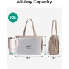 image:imageBAGSMART Yoga Tote Bag for Women with Knotted Handle Lightweight Pilates Bag with Yoga Mat Holder Gym Bag for Work TravelCream