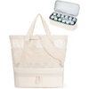 image:imageBAGSMART Beach Bag for Women Mesh Tote Bags with Zipper Sandproof Vacation Essentials with Cooler for Swim Cruise PoolBeige165l79w193h