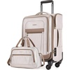 image:imageBAGSMART CarryOn Luggage Airline Approved 20 inch Expandable Suitcase with Duffel bag Softside Lightweight Suitcases with Spinner Wheels GrayCamel