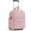 image:imageBAGSMART Small Underseat Carry on Luggage with Wheels 16 inch Small Under Seat Luggage Lightweight Travel Suitcase for Women Mist PurplePink