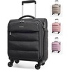 image:imageBAGSMART Underseat Carry on Luggage with Wheels Soft Underseat Travel Luggage with PVC WetDry Pockets Lightweight Soft Personal Item Suitcase for Short Trip Pinkish PurpleBlack