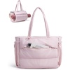image:imageBAGSMART Yoga Tote Bag for Women with Knotted Handle Lightweight Pilates Bag with Yoga Mat Holder Gym Bag for Work TravelBlush