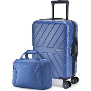 image:imageBAGSMART 2 Piece Luggage 20 Inch Carry On Suitcase with Spinner Wheels Polycarbonate Material BlueNavy Blue
