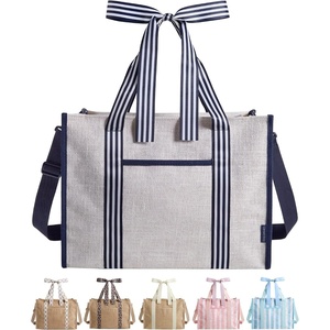 image:imageBAGSMART Custom DIY Beach Tote Bag for Women wMarkers Personalized Gift  Large Beach Tote Secure Top Zipper Waterproof Coated Heavy Duty Carryall AllinOne DIY Kit HandsFree CrossbodyBeige