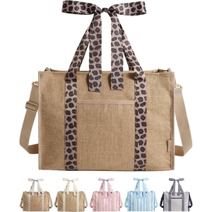image:imageBAGSMART Custom DIY Beach Tote Bag for Women wMarkers Personalized Gift  Large Beach Tote Secure Top Zipper Waterproof Coated Heavy Duty Carryall AllinOne DIY Kit HandsFree CrossbodyKhaki Brown Leopard Print