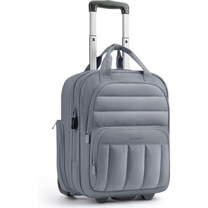 image:imageBAGSMART Small Underseat Carry on Luggage with Wheels 16 inch Small Under Seat Luggage Lightweight Travel Suitcase for Women Mist PurpleGrey