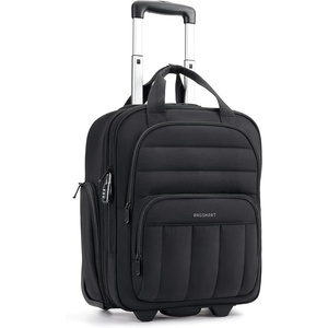 image:imageBAGSMART Small Underseat Carry on Luggage with Wheels 16inch Under Seat Luggage Lightweight Travel Luggage Travel Suitcase for Women Personal Item Bag Black