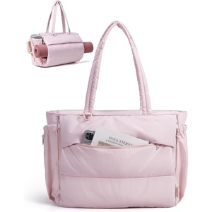 image:imageBAGSMART Yoga Tote Bag for Women with Knotted Handle Lightweight Pilates Bag with Yoga Mat Holder Gym Bag for Work TravelBlush