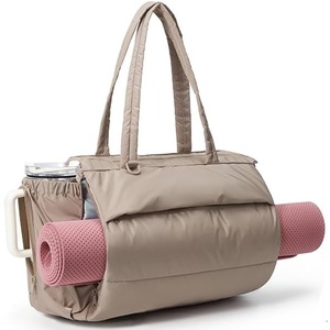 image:imageBAGSMART Yoga Tote Bag for Women with Knotted Handle Lightweight Pilates Bag with Yoga Mat Holder Gym Bag for Work TravelCamel