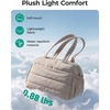 image:imageBAGSMART Gym Bag for Women Lightweight Personal Item Travel Bag Puffer Duffle Bag 2PC Travel Bag Quilted Carry On Weekender Overnight Bag Puffy Duffel Bag for Travel Water ResistantBrownBaby Pink
