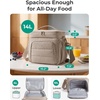 image:imageBAGSMART Puffy Insulated Lunch Bag Lightweight Large 14L Double Deck Lunch Box for Women Soft Cooler Tote for Office Work Travel Camping with Stretch Side Pockets Fits 40 oz Bottle BlackCamel