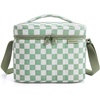 image:imageBAGSMART Lunch Box for Women Insulated Lunch Bag Leakproof Cute Adult Lightweight Quilted Reusable Cooler for Office Work Picnic Travel Lunch Tote with Adjustable Shoulder Strap Coffee BrownGreen Checkered
