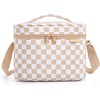 image:imageBAGSMART Lunch Box for Women Insulated Lunch Bag Leakproof Cute Adult Lightweight Quilted Reusable Cooler for Office Work Picnic Travel Lunch Tote with Adjustable Shoulder Strap Coffee BrownKhaki Checkered