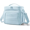 image:imageBAGSMART Puffy Insulated Lunch Bag Lightweight Large 14L Double Deck Lunch Box for Women Soft Cooler Tote for Office Work Travel Camping with Stretch Side Pockets Fits 40 oz Bottle BlackBlue