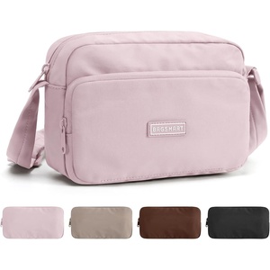 image:imageBAGSMART Foldable Crossbody Bags for Women Small Travel Purses  24L mini for daily travel campus waterresistant sling bag cute travel purse classic shoulder bagPink