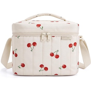 image:imageBAGSMART Lunch Box for Women Insulated Lunch Bag Leakproof Cute Adult Lightweight Quilted Reusable Cooler for Office Work Picnic Travel Lunch Tote with Adjustable Shoulder Strap Coffee BrownCherry