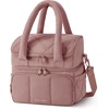 image:imageBAGSMART Insulated Lunch Bags for Women Cute Quilted Lunch Box Lightweight Puffy Padded Waterproof Lunch Tote Reusable Lunch Cooler for Work Picnic Travel BlackberryDark Pink