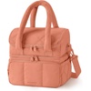 image:imageBAGSMART Insulated Lunch Bags for Women Cute Quilted Lunch Box Lightweight Puffy Padded Waterproof Lunch Tote Reusable Lunch Cooler for Work Picnic Travel BlackberryClay Orange