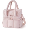 image:imageBAGSMART Insulated Lunch Bags for Women Cute Quilted Lunch Box Lightweight Puffy Padded Waterproof Lunch Tote Reusable Lunch Cooler for Work Picnic Travel BlackberryPink