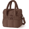 image:imageBAGSMART Insulated Lunch Bags for Women Cute Quilted Lunch Box Lightweight Puffy Padded Waterproof Lunch Tote Reusable Lunch Cooler for Work Picnic Travel BlackberryCoffee Brown
