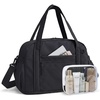 image:imageBAGSMART Expandable Personal Item Travel Bag Lightweight Gym Bag for Women 24L Weekender Travel Duffle with Toiletry Bag Carry on Overnight Duffel ChocolateBlack