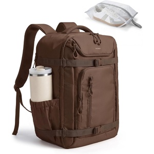 image:imageBAGSMART 35L Travel Backpack for Women amp Men Fits 17Inch Laptop Airline Approved Carry On Backpack with Wet Pocket amp Shoe Pouch WaterResistant Personal Item Travel Bag BlackCoffee Brown