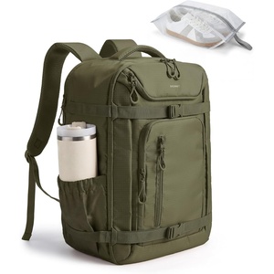 image:imageBAGSMART 35L Travel Backpack for Women amp Men Fits 17Inch Laptop Airline Approved Carry On Backpack with Wet Pocket amp Shoe Pouch WaterResistant Personal Item Travel Bag BlackOlive Green