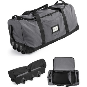 image:imageBAGSMART 83L Foldable Travel Bag Large Duffle Bag for Travel Weekender Duffel Luggage Bag for Sport College Camping Water Resistant BrownDark Gray