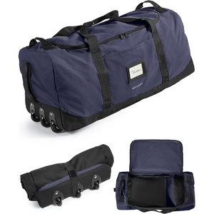 image:imageBAGSMART 83L Foldable Travel Bag Large Duffle Bag for Travel Weekender Duffel Luggage Bag for Sport College Camping Water Resistant BrownNavy Blue