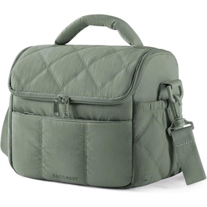 image:imageBAGSMART Insulated Lunch Bags for Women Cute Quilted Lunch Box Lightweight Puffy Padded Waterproof Lunch Tote Reusable Lunch Cooler for Work Picnic Travel BlackberryOlive Green