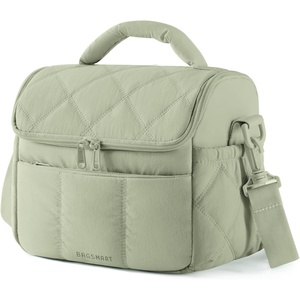 image:imageBAGSMART Insulated Lunch Bags for Women Cute Quilted Lunch Box Lightweight Puffy Padded Waterproof Lunch Tote Reusable Lunch Cooler for Work Picnic Travel BlackberrySage Green
