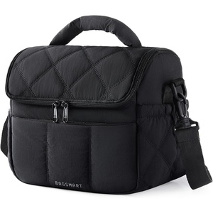 image:imageBAGSMART Insulated Lunch Bags for Women Cute Quilted Lunch Box Lightweight Puffy Padded Waterproof Lunch Tote Reusable Lunch Cooler for Work Picnic Travel BlackberryBlack