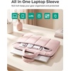 image:imageBAGSMART 1314 Inch Laptop Sleeve with Handle and Accessory Pocket for Work  Quilted Laptop Bag for Women with Shoulder Strap Compatible with M5 MacBook Air 13Pro 14 HP Dell Lenovo ASUS for TripBaby Pink