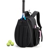 image:imageBAGSMART Tennis Gym Bag for Women 3in1 Sports Duffle Sling Backpack  Fits 40oz Tumblers 156 Laptop amp Shoes Converts to a Gym Duffle Travel Sling or Court Backpack for 2 RacketsPaddlesEJet Black